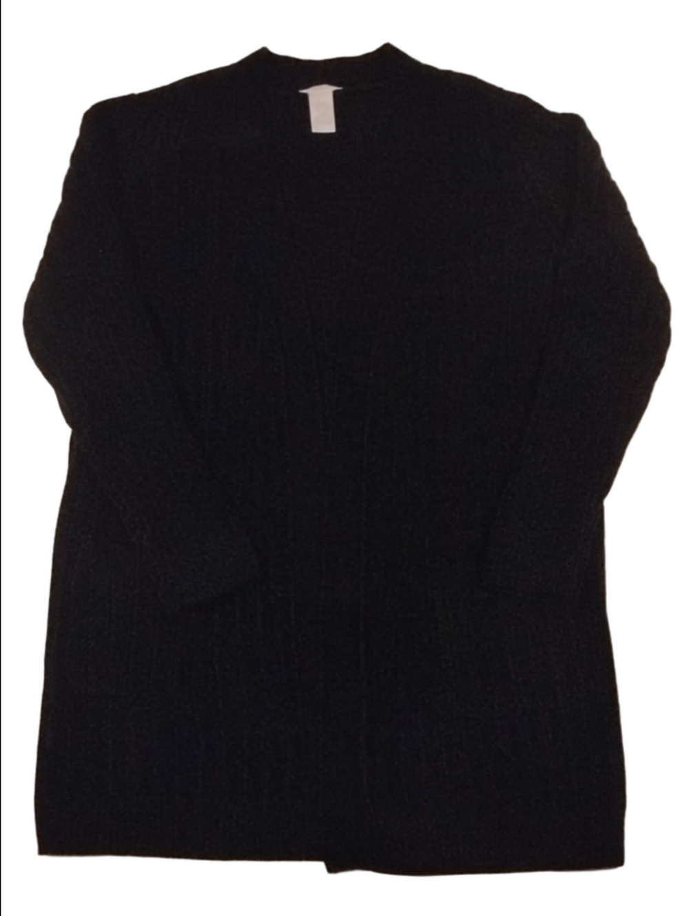 Matty M Black Super Soft Ribbed Open-Front Cardigan